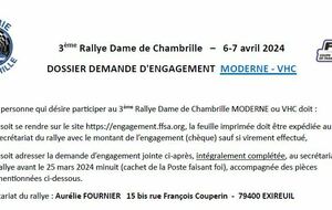 3e Rallye Dame de Chambrille- Engagements ouverts !