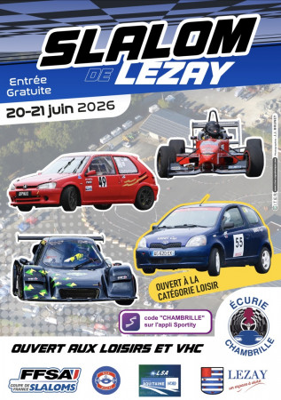 17e Slalom de Lezay - Règlement et demande d'engagement sont en ligne